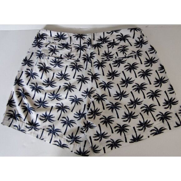 Old Navy Womens White Shorts Blue Palm Trees Cotton‎ Size 2 - Picture 3 of 9